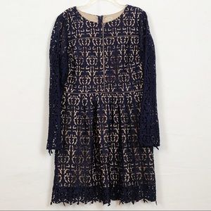 Cremieux “Mia” Navy Lace Fit and Flare Dress Sz 14